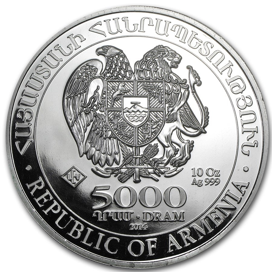 2014 Noah’s Ark Flying Dove 10 oz .999 Silver Coin