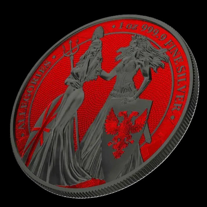 2019 Britannia Germania 1 oz .999 Silver Coin w/Ruthenium Space Red