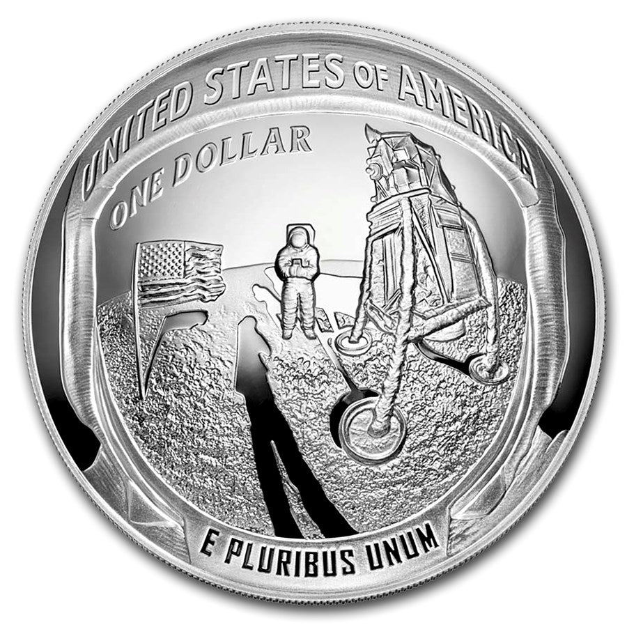 2019 Apollo 11 50th Anniversary Commemorative 5 oz Silver Coin