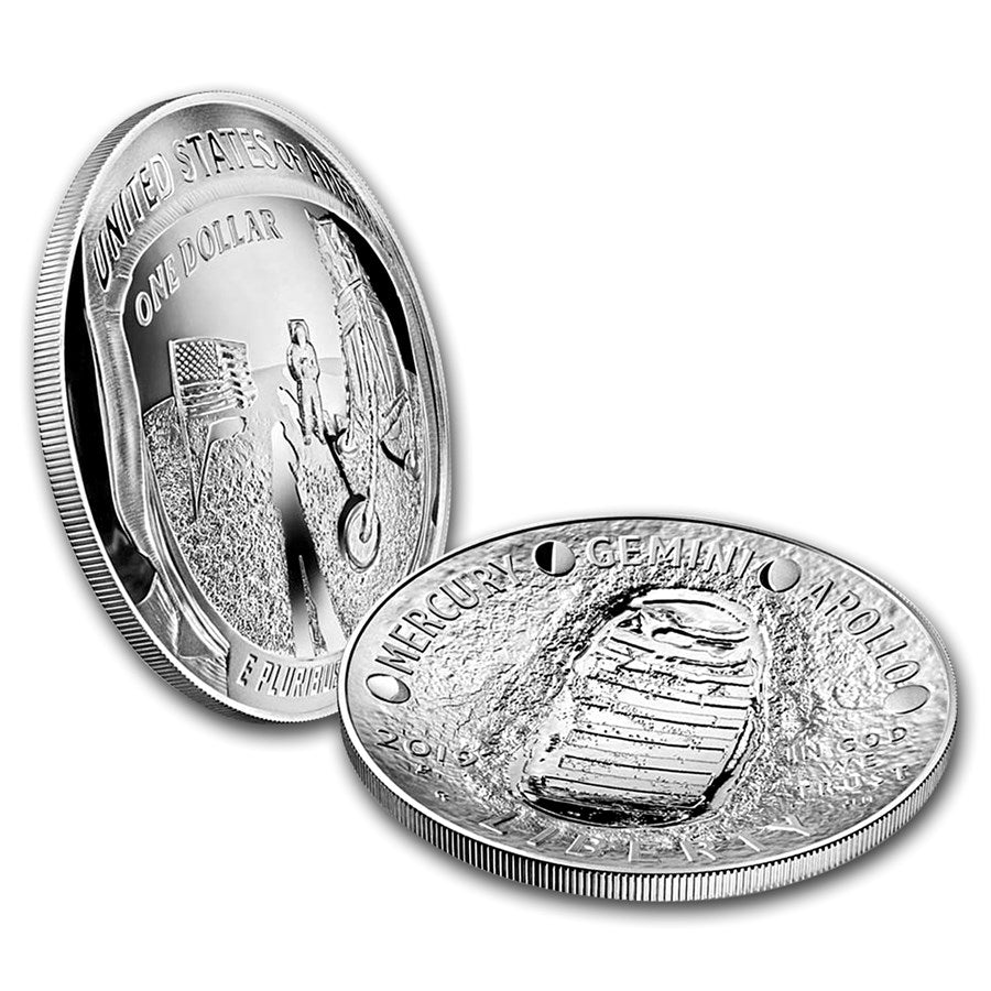 2019 Apollo 11 50th Anniversary Commemorative 5 oz Silver Coin