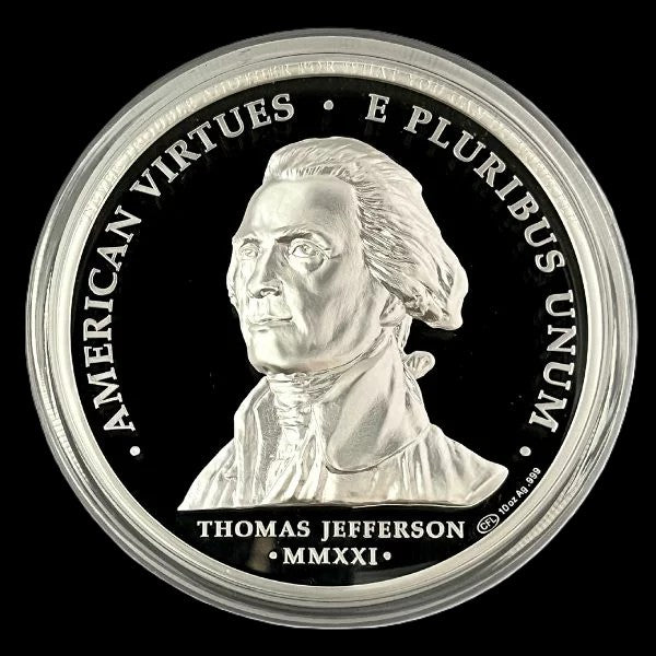 2021 Silver American Virtues Independence 10 oz .999 Silver Coin