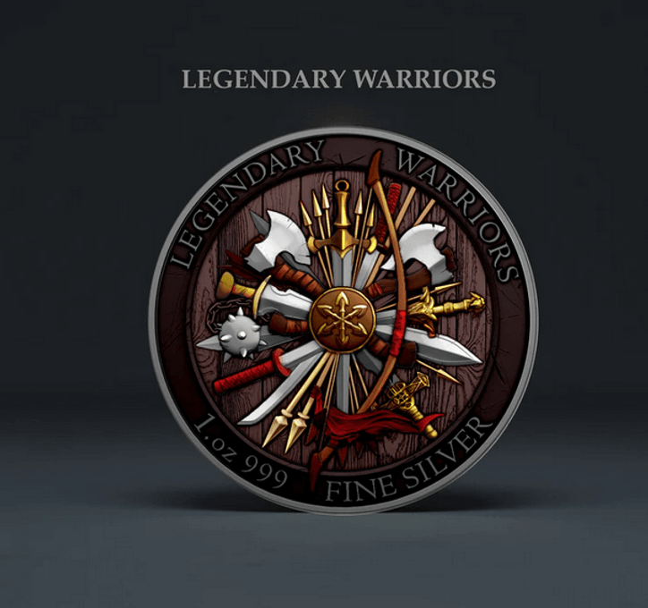 2023 Legendary Warriors Genghis Kahn Colorized 1 oz Silver Coin