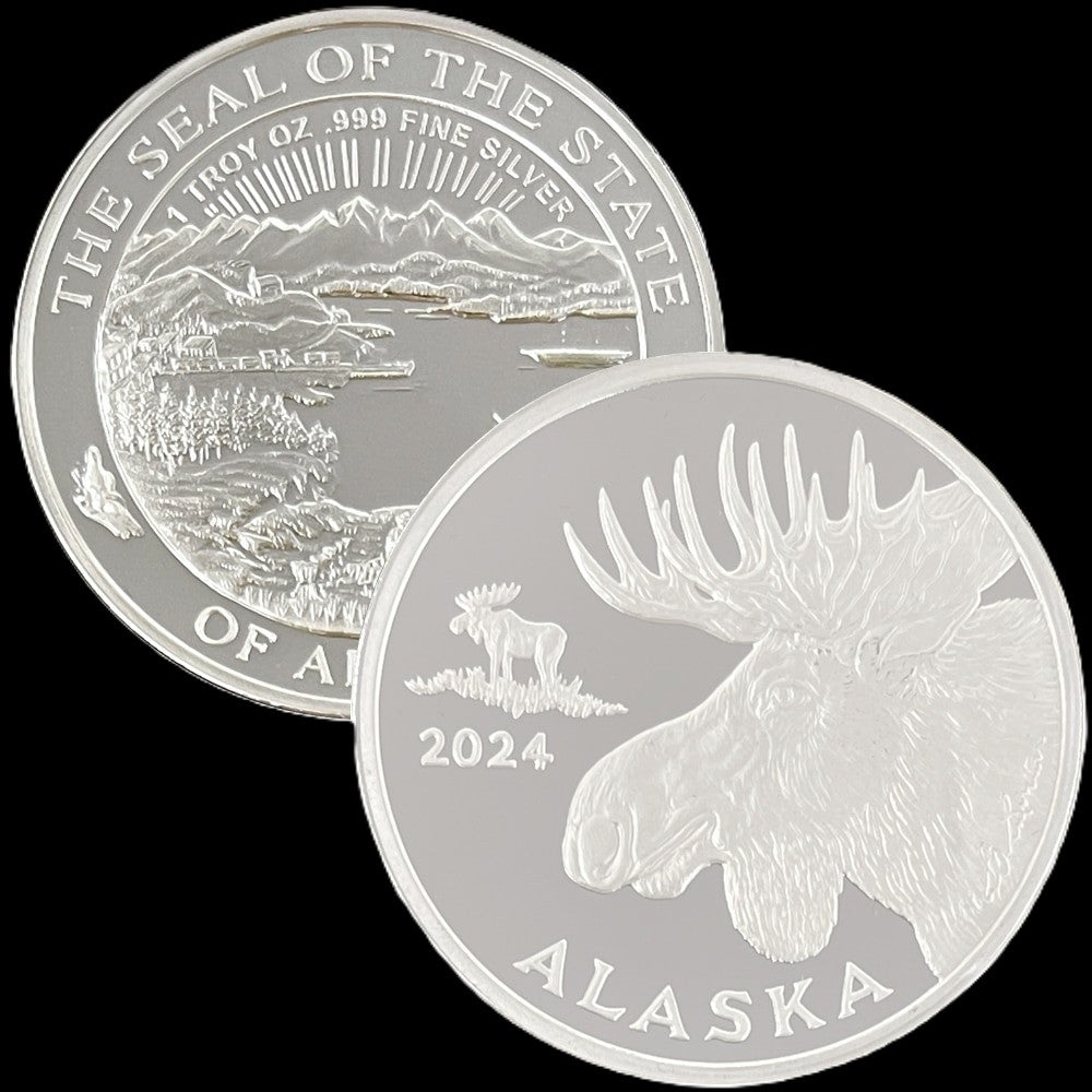 2024 State of Alaska Bull Moose 1 oz .999 Silver Coin