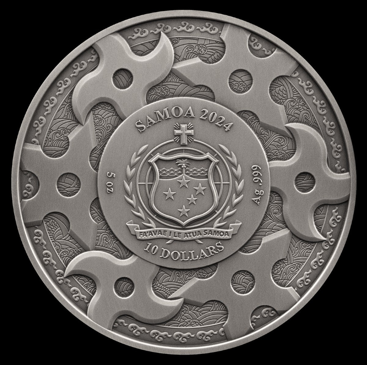 2024 Samurai 5 oz .999 Silver Coin w/24K Gold Relief
