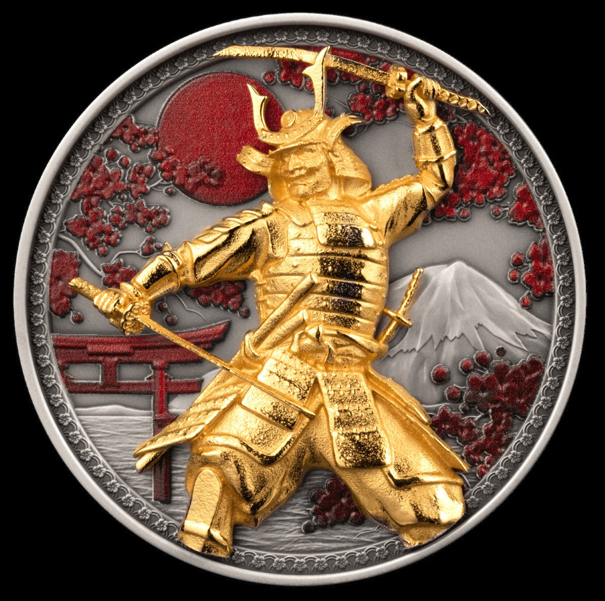 2024 Samurai 5 oz .999 Silver Coin w/24K Gold Relief
