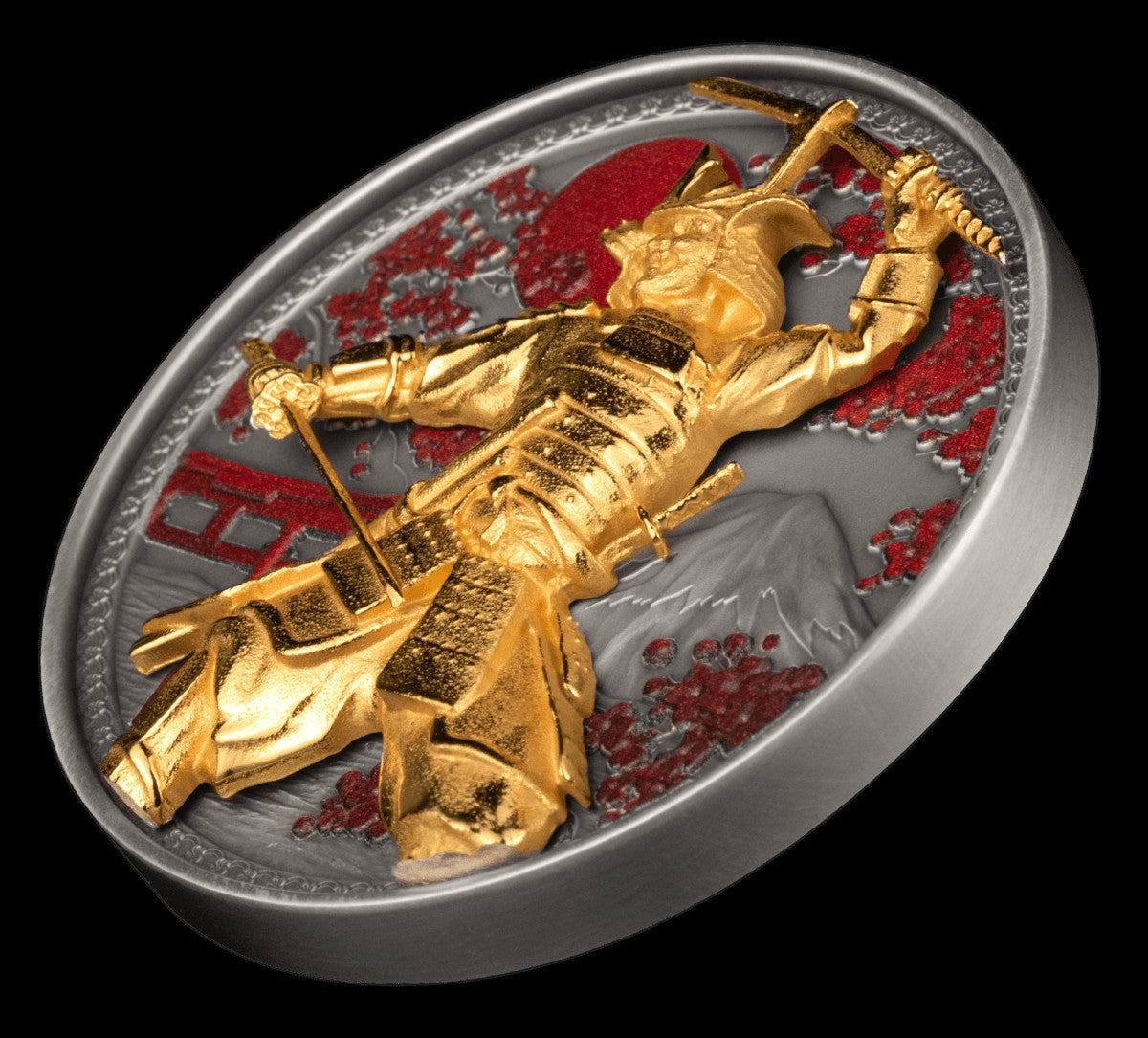 2024 Samurai 5 oz .999 Silver Coin w/24K Gold Relief