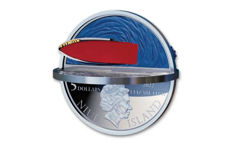 2022 Titanic 110th Anniversary 3D Shaped 2 oz .999 Silver Coin