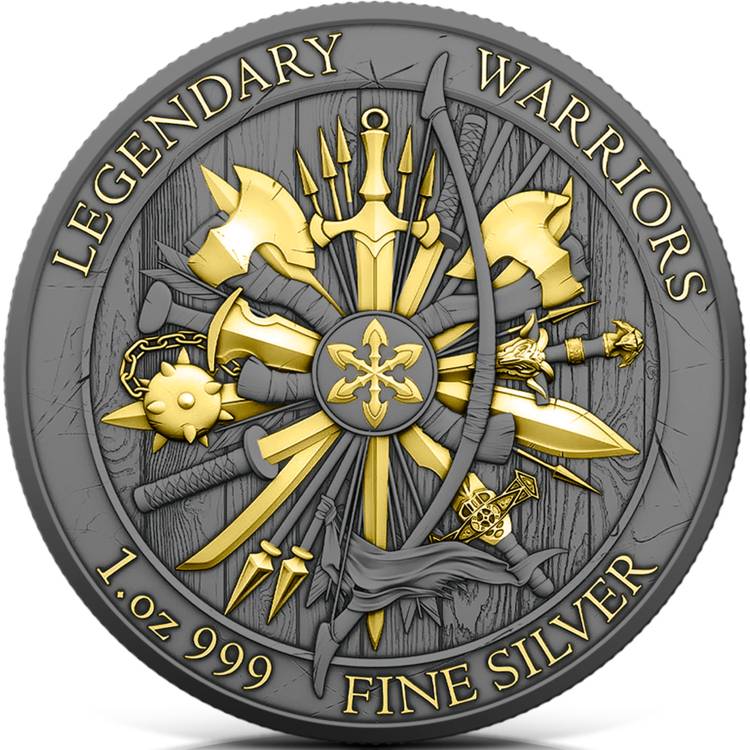 2023 Achilles Victorious Legendary Warriors 1oz .999 Silver Coin w24k Gold Gilding