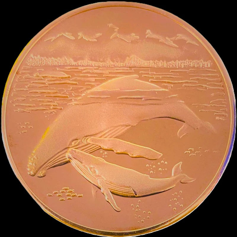 State of Alaska Humpback Whale w/Calf 1 oz .999 Copper Coin
