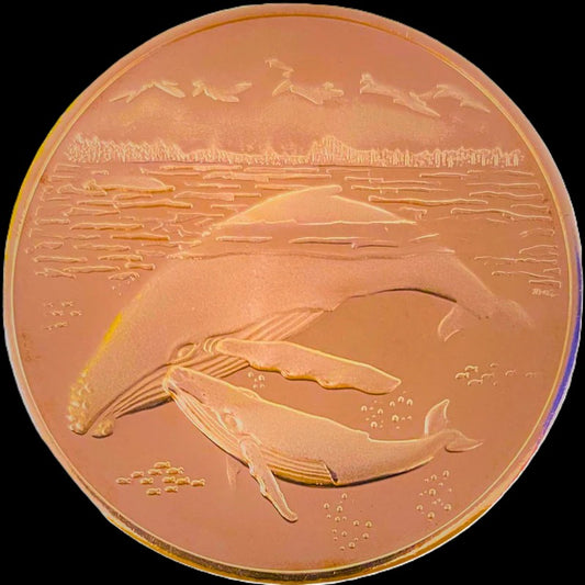 State of Alaska Humpback Whale w/Calf 1 oz .999 Copper Coin