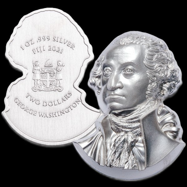 2021 George Washington 3D Ultra High Relief 1 oz .999 Silver Coin