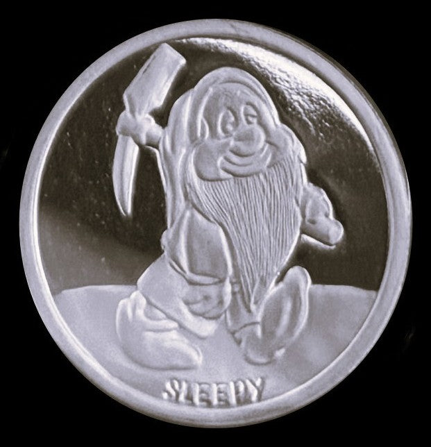 1987 Disney’s 50th Snow White & The Seven Dwarfs “Sleepy” 1 oz .999 Silver Coin
