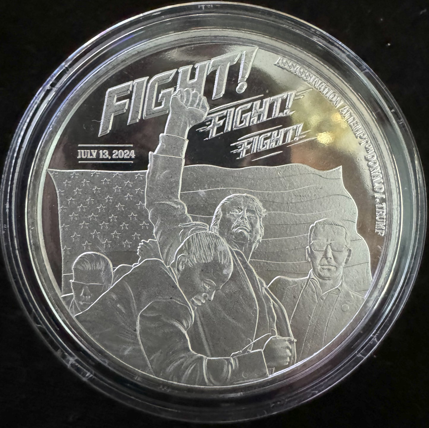 2024 Assassination Attempt Trump Survives 1 oz .999 Silver Coin