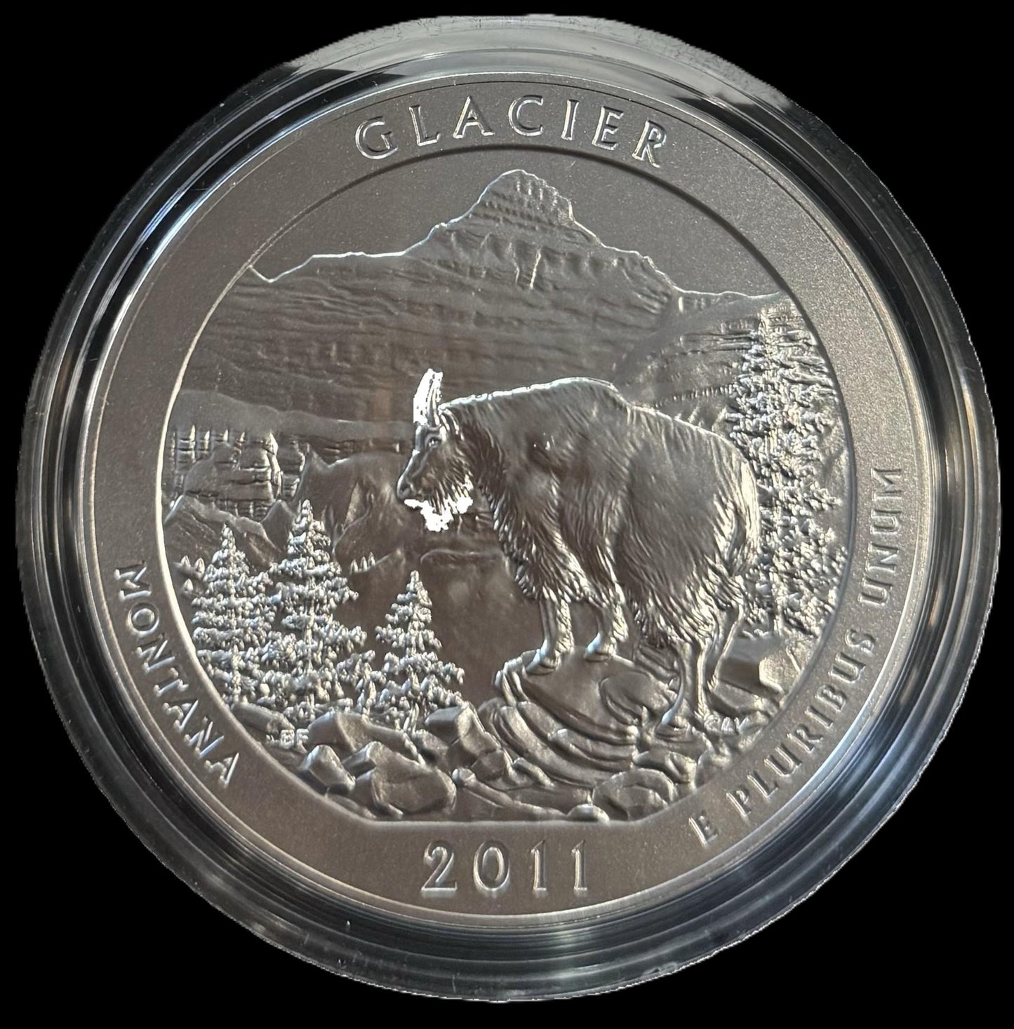 2011 America The Beautiful Glacier 5 oz .999 Silver Coin