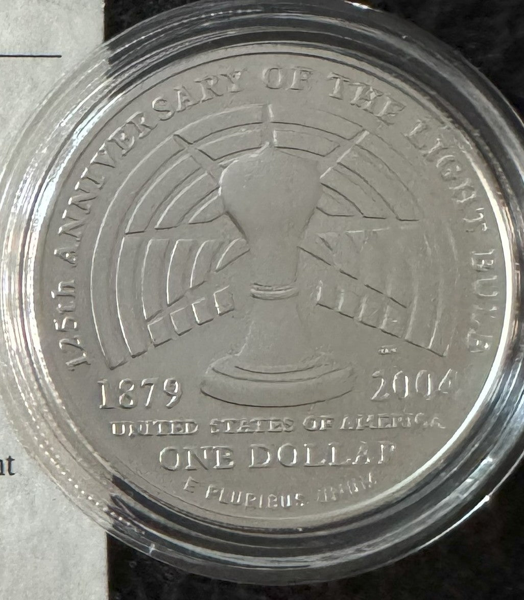 2004 Tomas Edison 125th 1 oz .999 Silver Coin