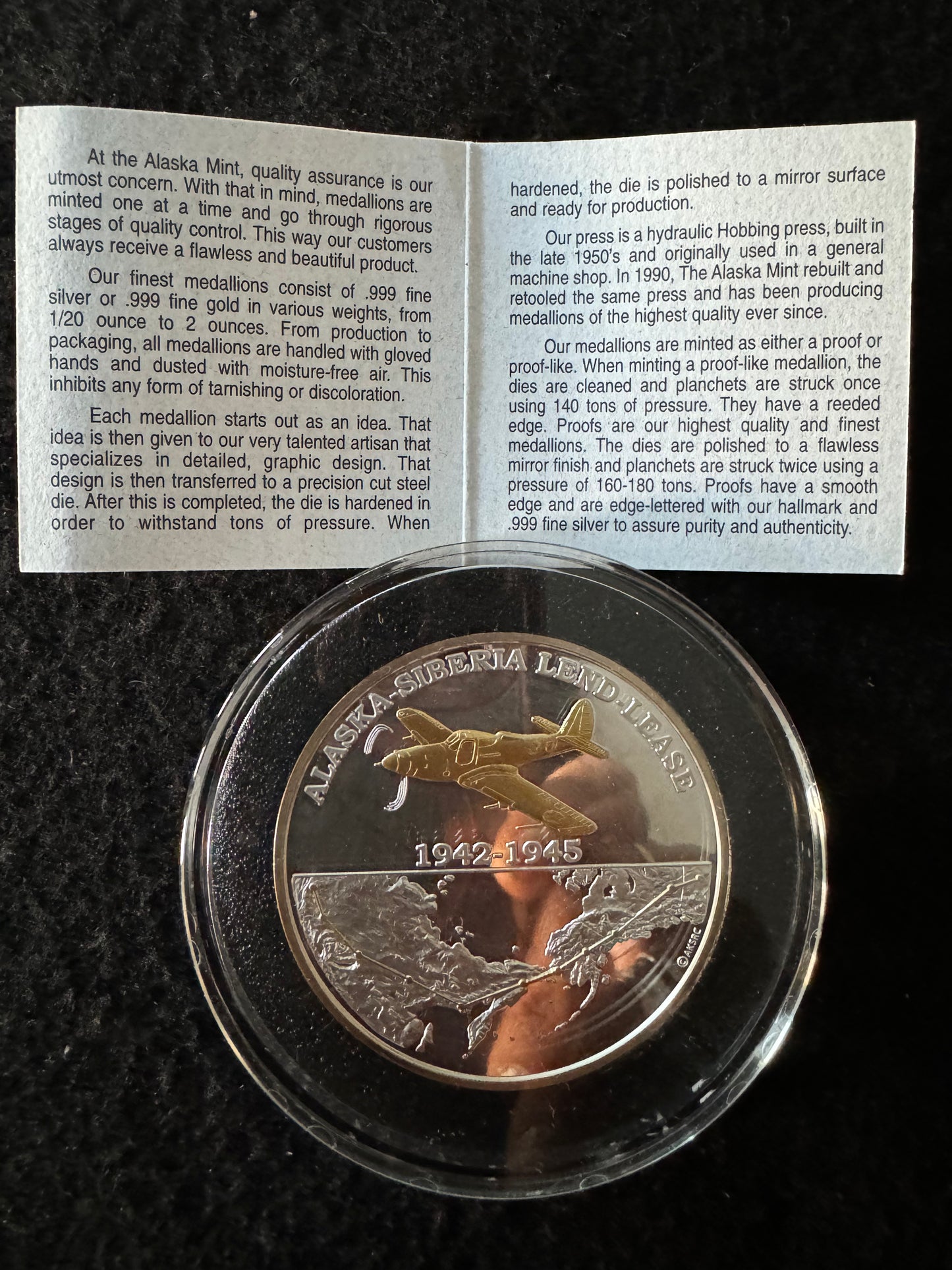 1942-1945 WWII Alaska Siberia Lend Lease 2 oz .999 Silver Coin