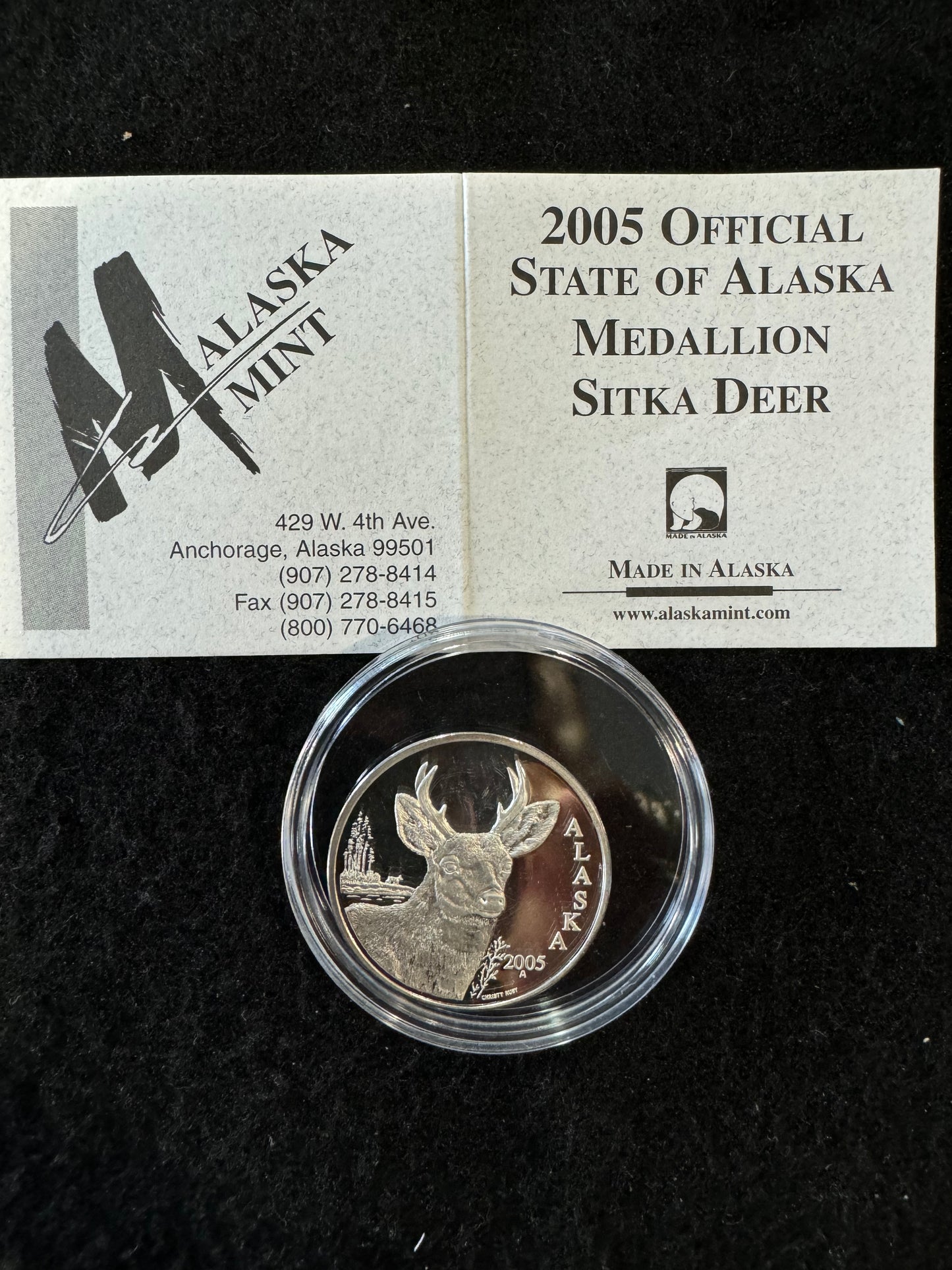 2005 State of Alaska Sitka Deer 16 grams .999 Silver Coin