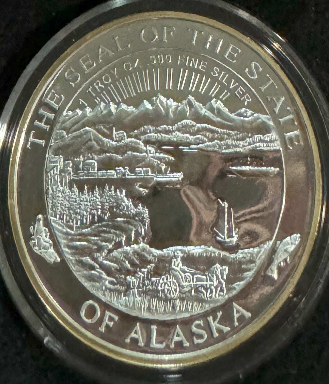 2022 State of Alaska Hungry Bears 1 oz .999 Silver Coin w/24K Gold Relief