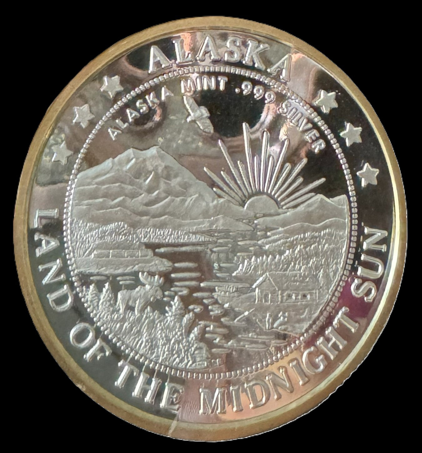 2024 Alaska Big Four 1 oz .999 Silver Coin w/24K Gold Relief