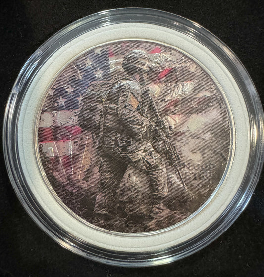 2024 American Eagle Lady Liberty Soldier American Flag 1oz .999 Silver Coin