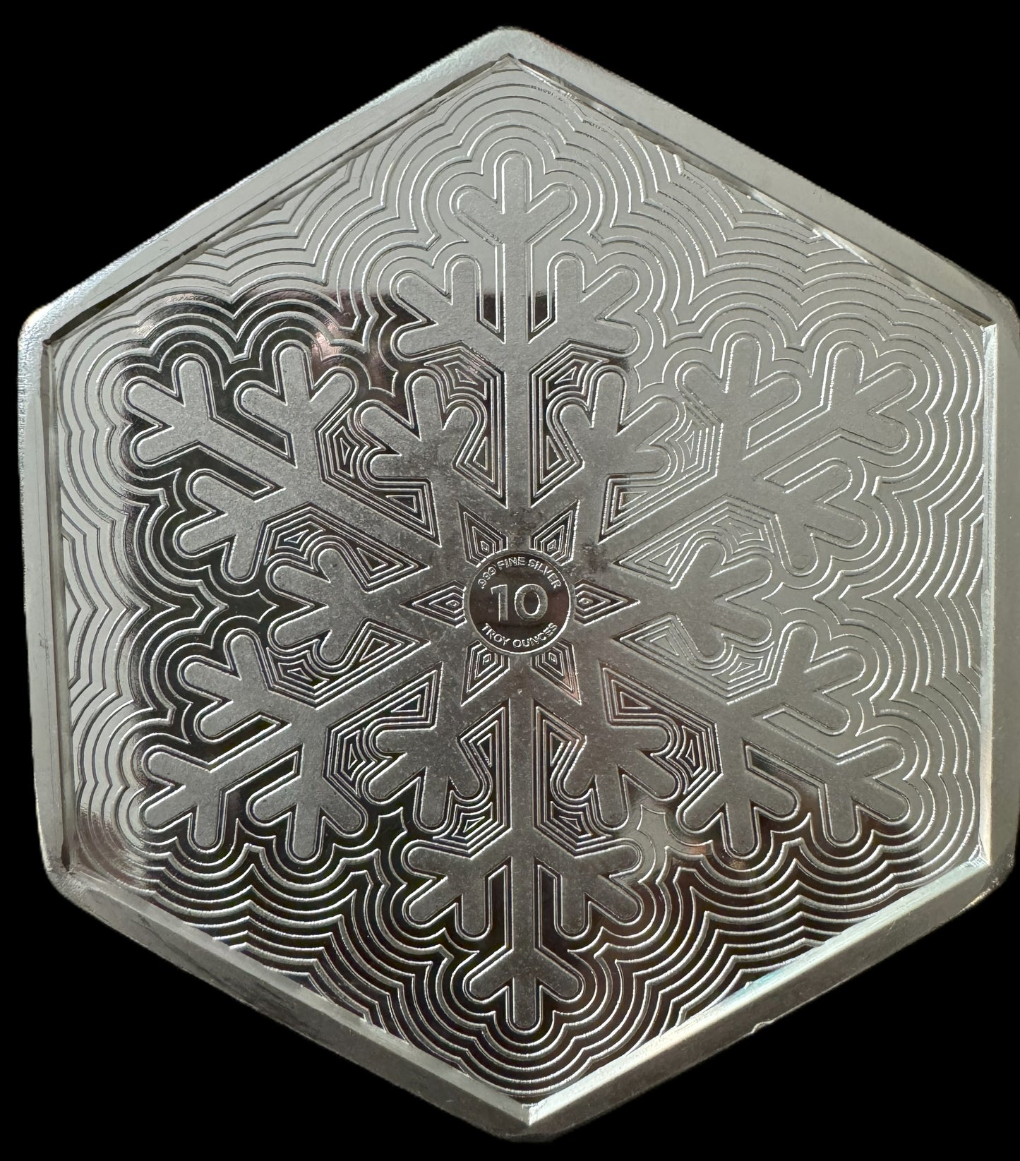 Snowflake 10 oz .999 Silver Hexagon