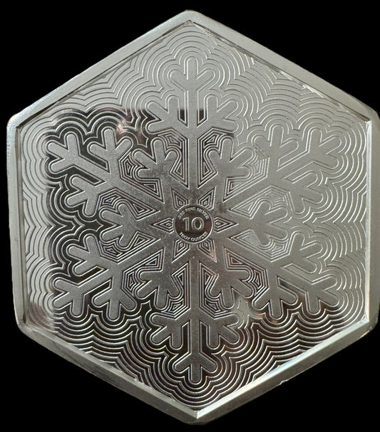 Snowflake 10 oz .999 Silver Hexagon