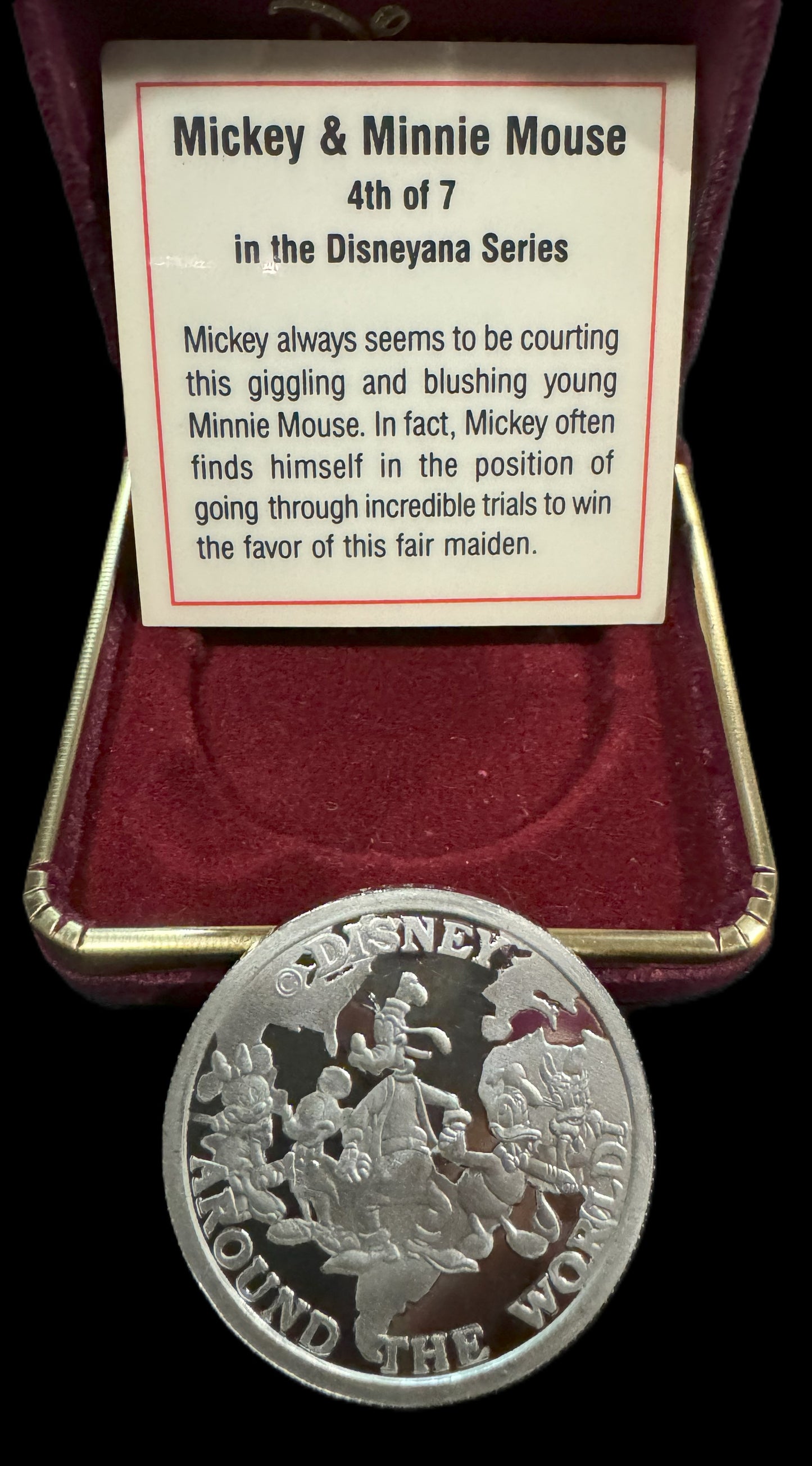 1988 Disney Around the World “Mickey & Mini Mouse” 1 oz .999 Silver Coin