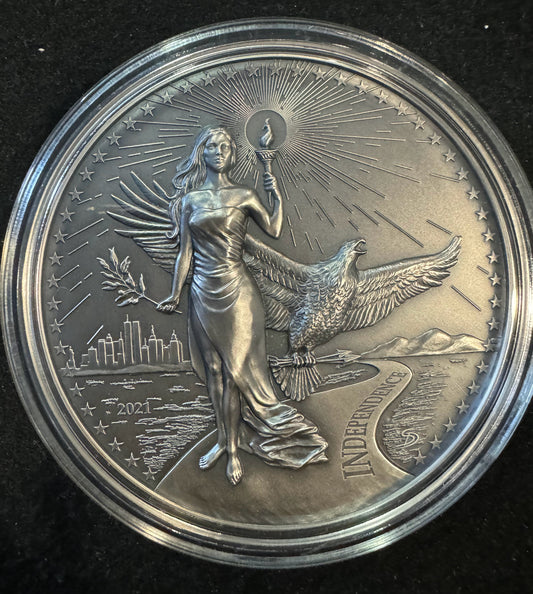 2021 Ultra High Relief American Virtues Independence 10 oz .999 Silver Coin
