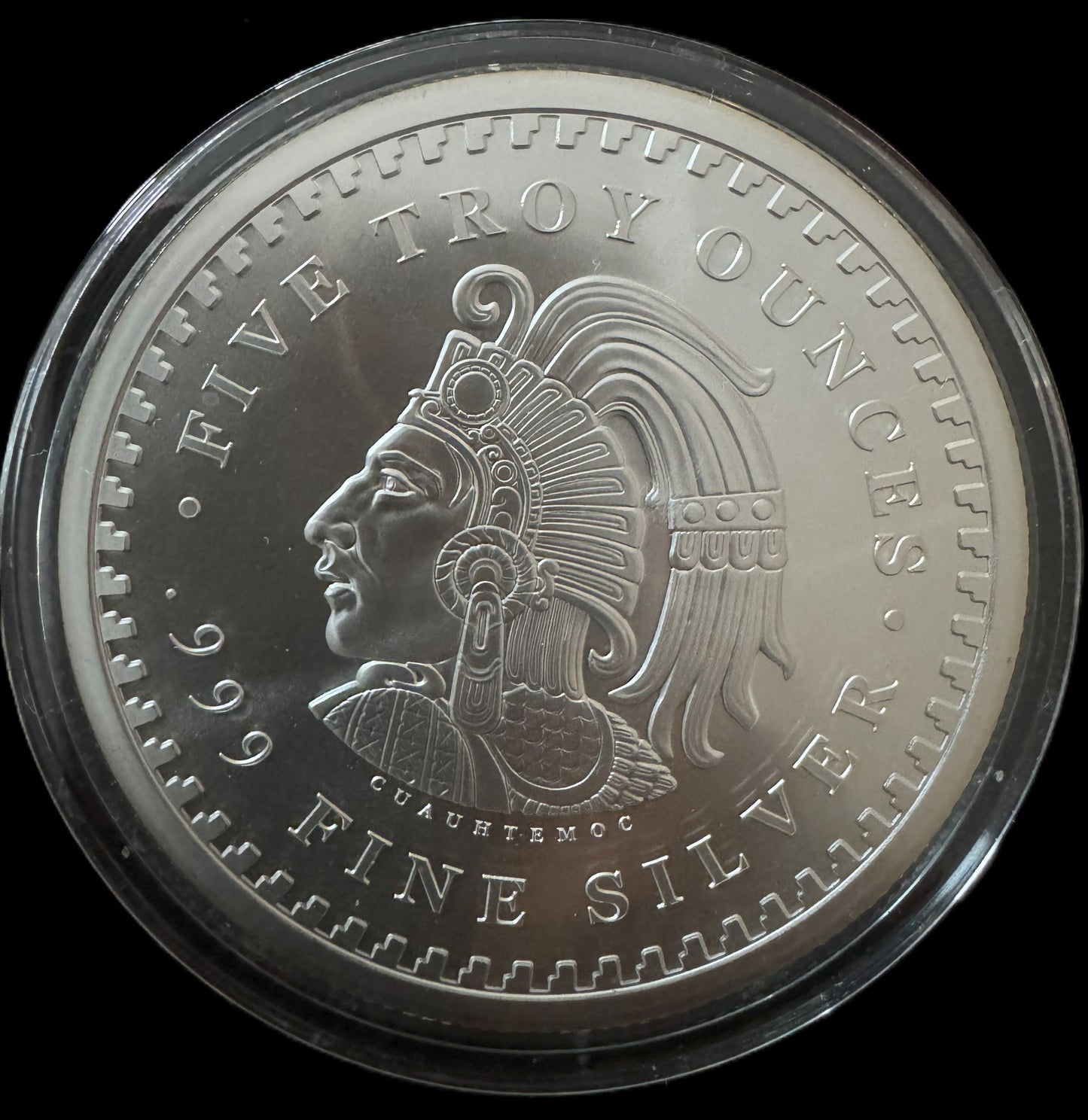 Aztec Calendar 5 oz .999 Silver Coin