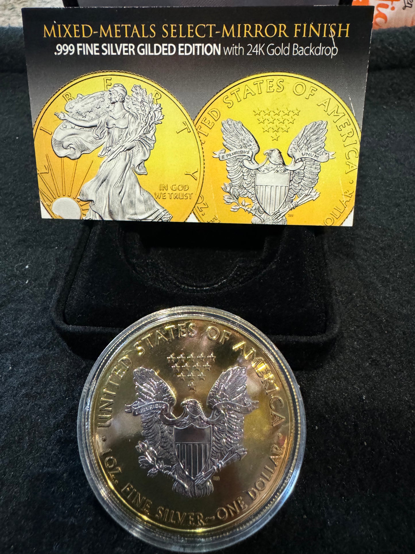 2019 American Eagle Lady Liberty 1oz .999 Silver Coin w/24k Gold Gilding