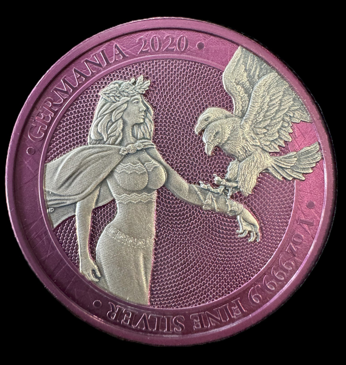 2020 Germania 1 oz .999 Silver Coin w/Ruthenium Space Pink
