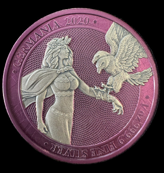 2020 Germania 1 oz .999 Silver Coin w/Ruthenium Space Pink