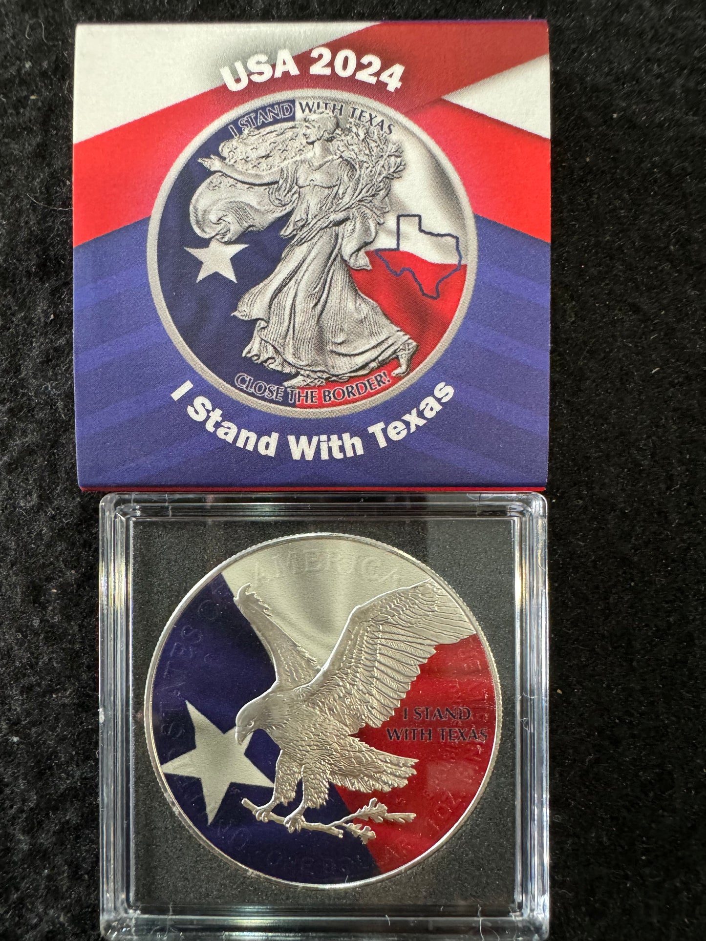 2024 American Eagle Lady Liberty I Stand with Texas 1oz .999 Silver Coin