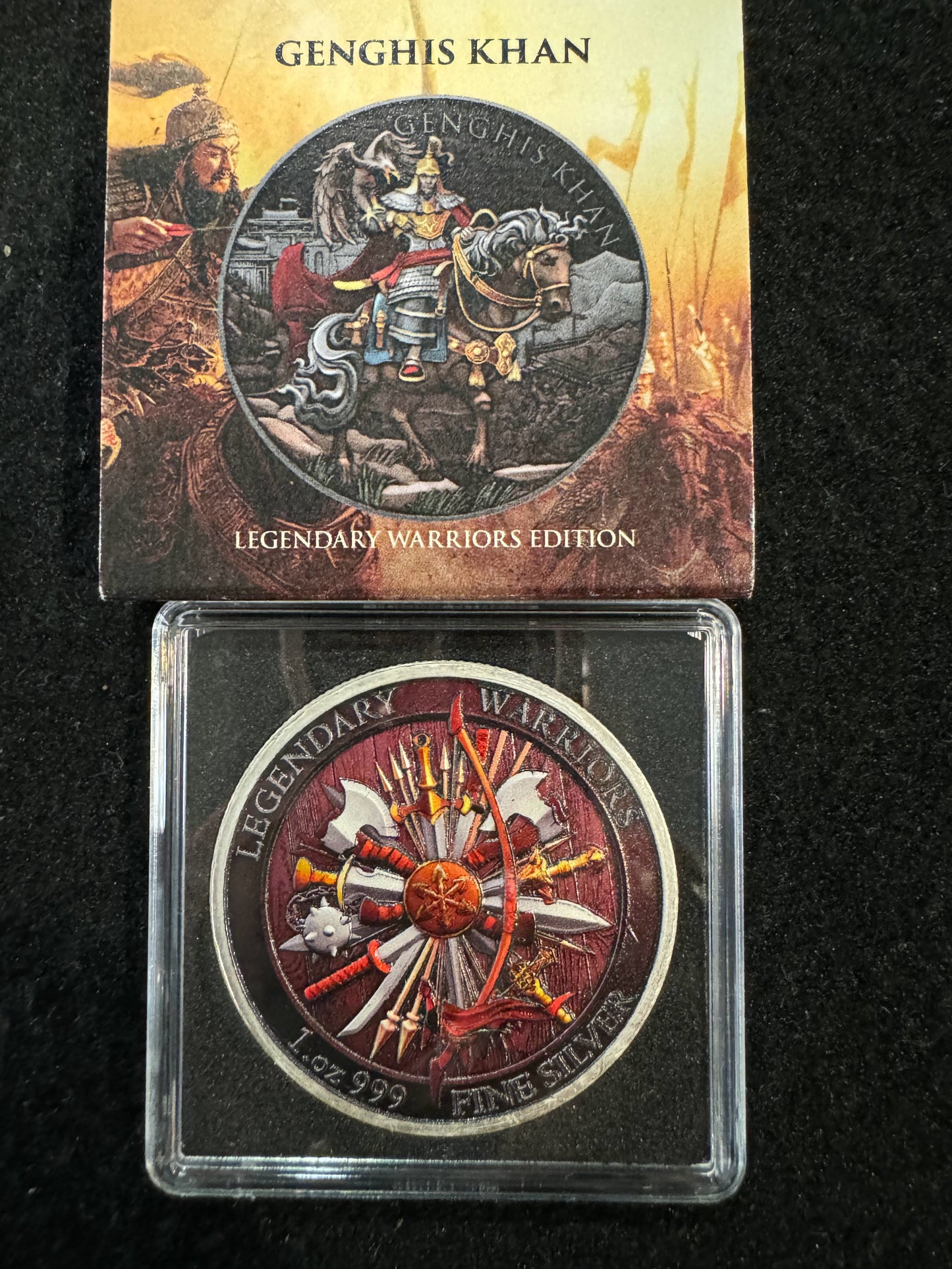 2023 Legendary Warriors Genghis Kahn Colorized 1 oz Silver Coin