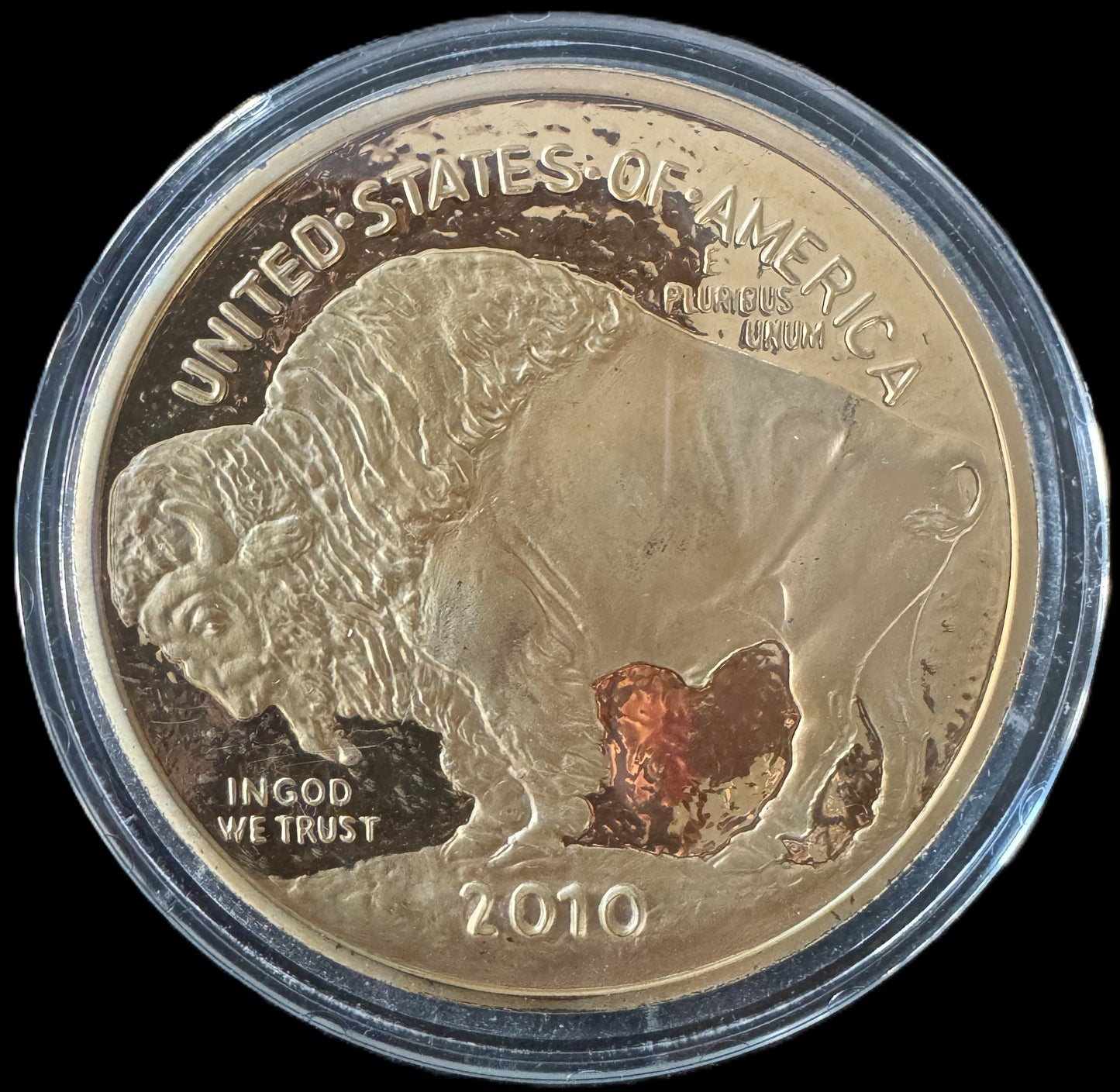 2010 Indian Buffalo Nickel 5 oz .999 Silver Coin w/24K Gold Relief