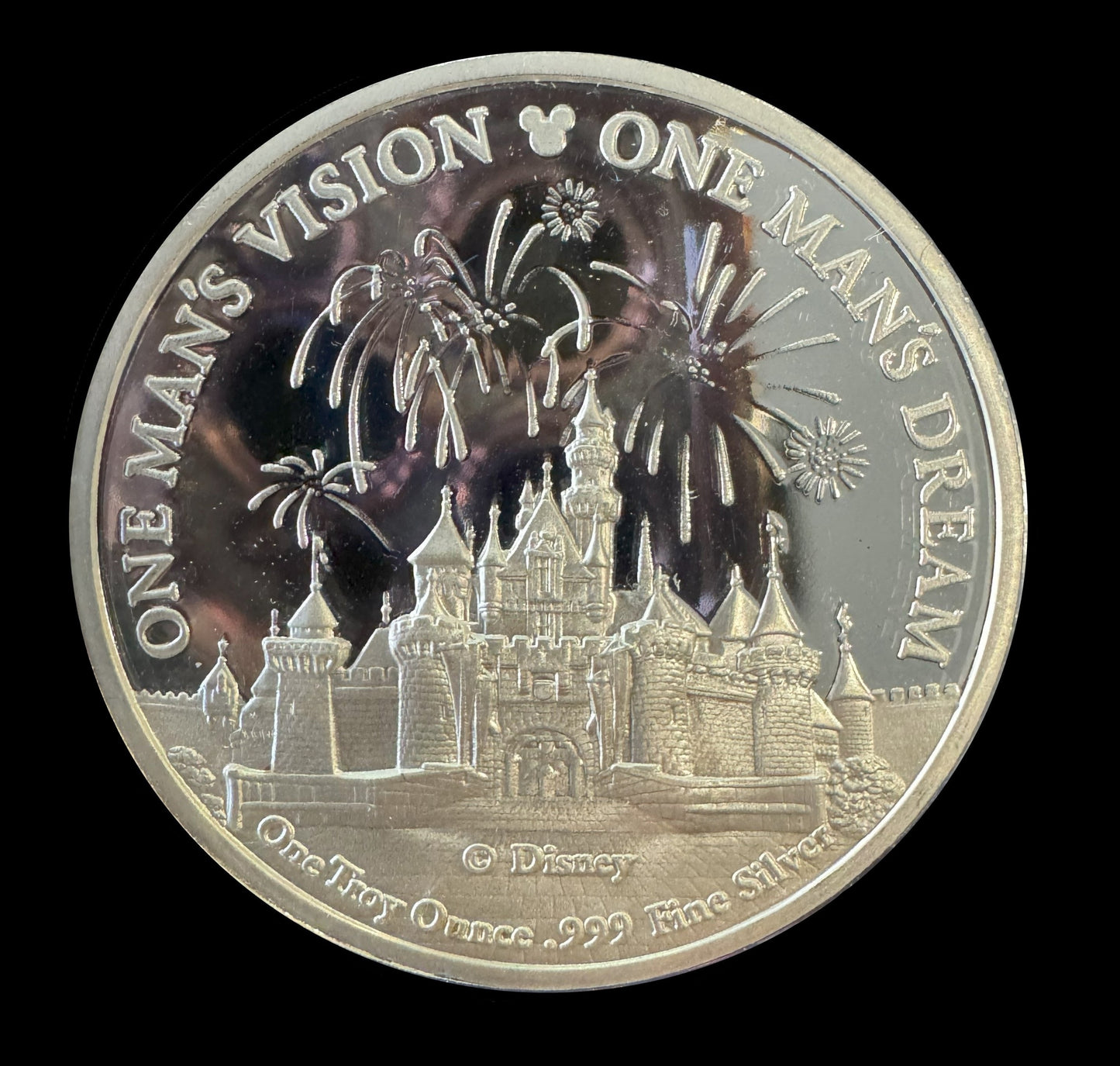 1996 Disney 95th Birthday “One Man’s Dream” 1 oz .999 Silver Coin