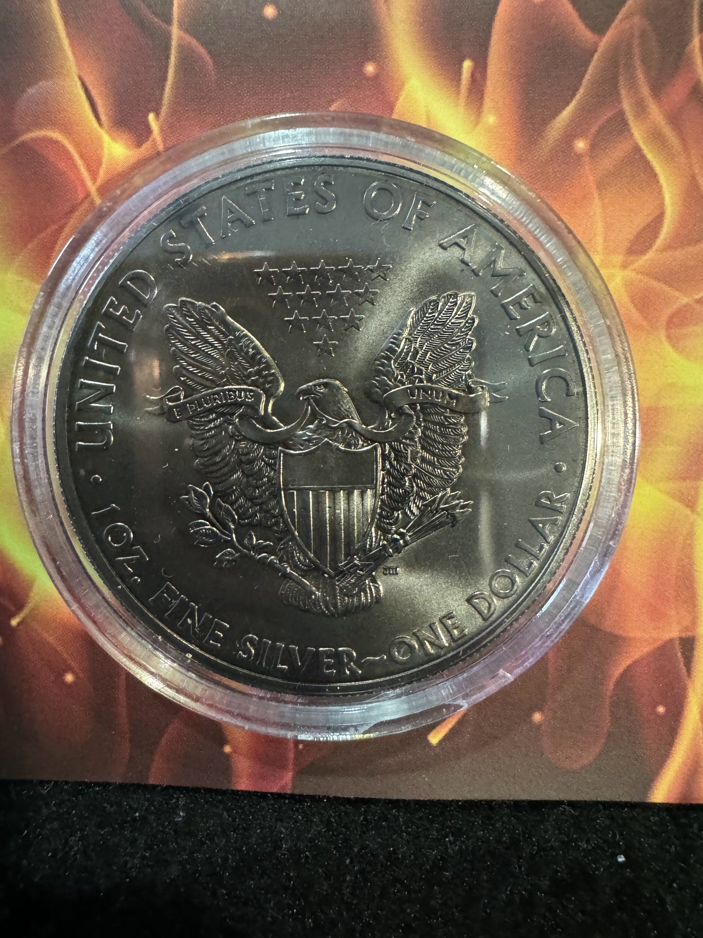 2014 American Eagle Burning Liberty 1oz .999 Silver, Ruthenium, 24k Gold Golding