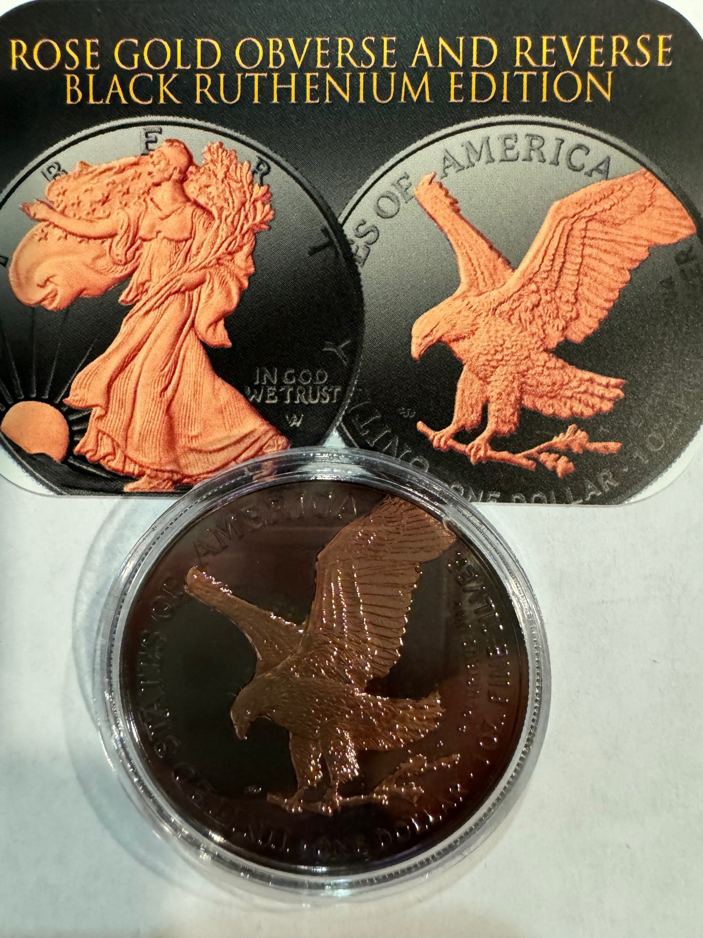 2024 American Eagle Lady Liberty Ruthenium 1oz .999 Silver Coin w/24k Rose Gold Gilding