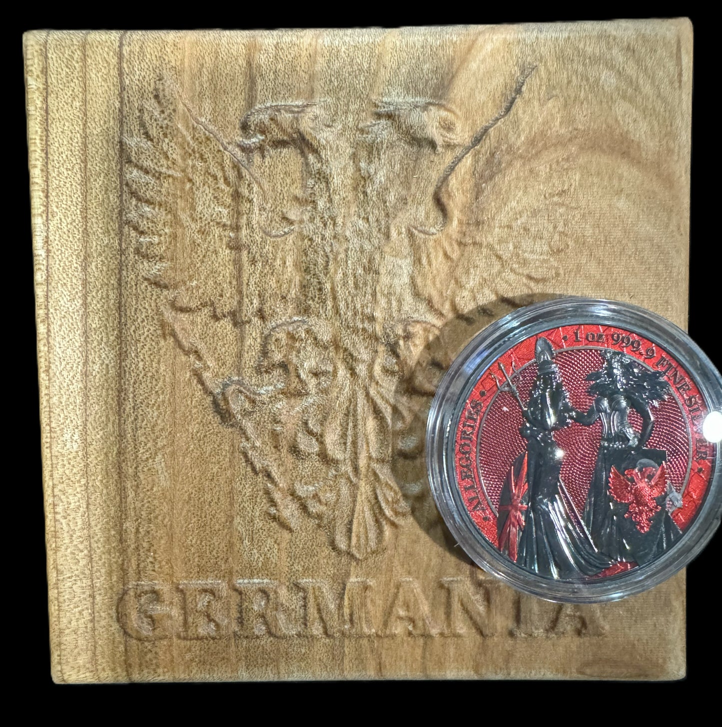 2019 Britannia Germania 1 oz .999 Silver Coin w/Ruthenium Space Red