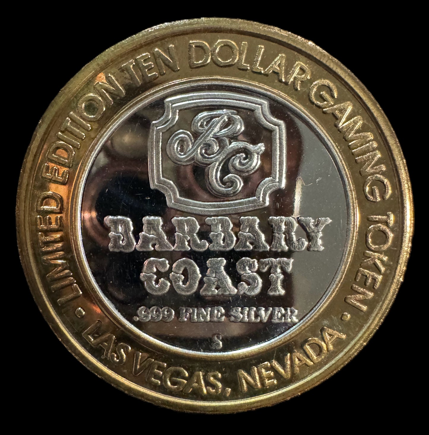 Gaming Token Las Vegas Barbary Coast Casino Silver Coin