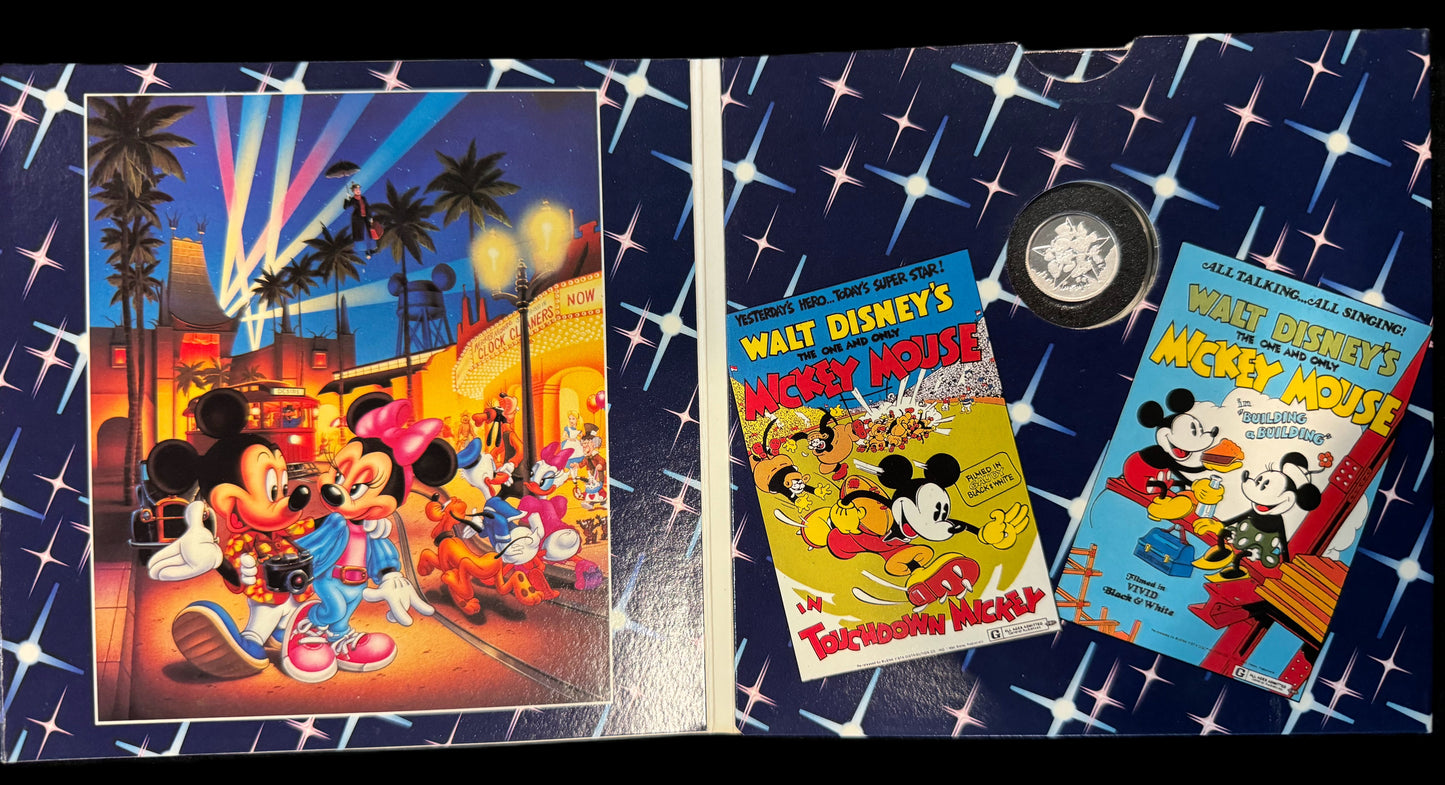 1989 Disney Hollywood Mickey MGM 2.83 grams .999 Silver Coin