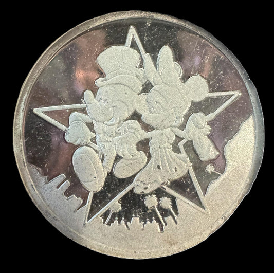 1989 Disney Hollywood Mickey MGM 2.83 grams .999 Silver Coin