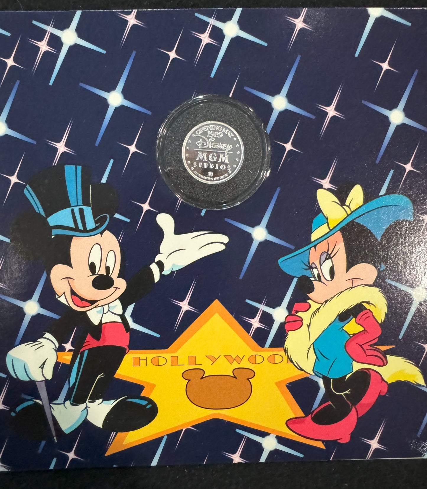1989 Disney Hollywood Mickey MGM 2.83 grams .999 Silver Coin