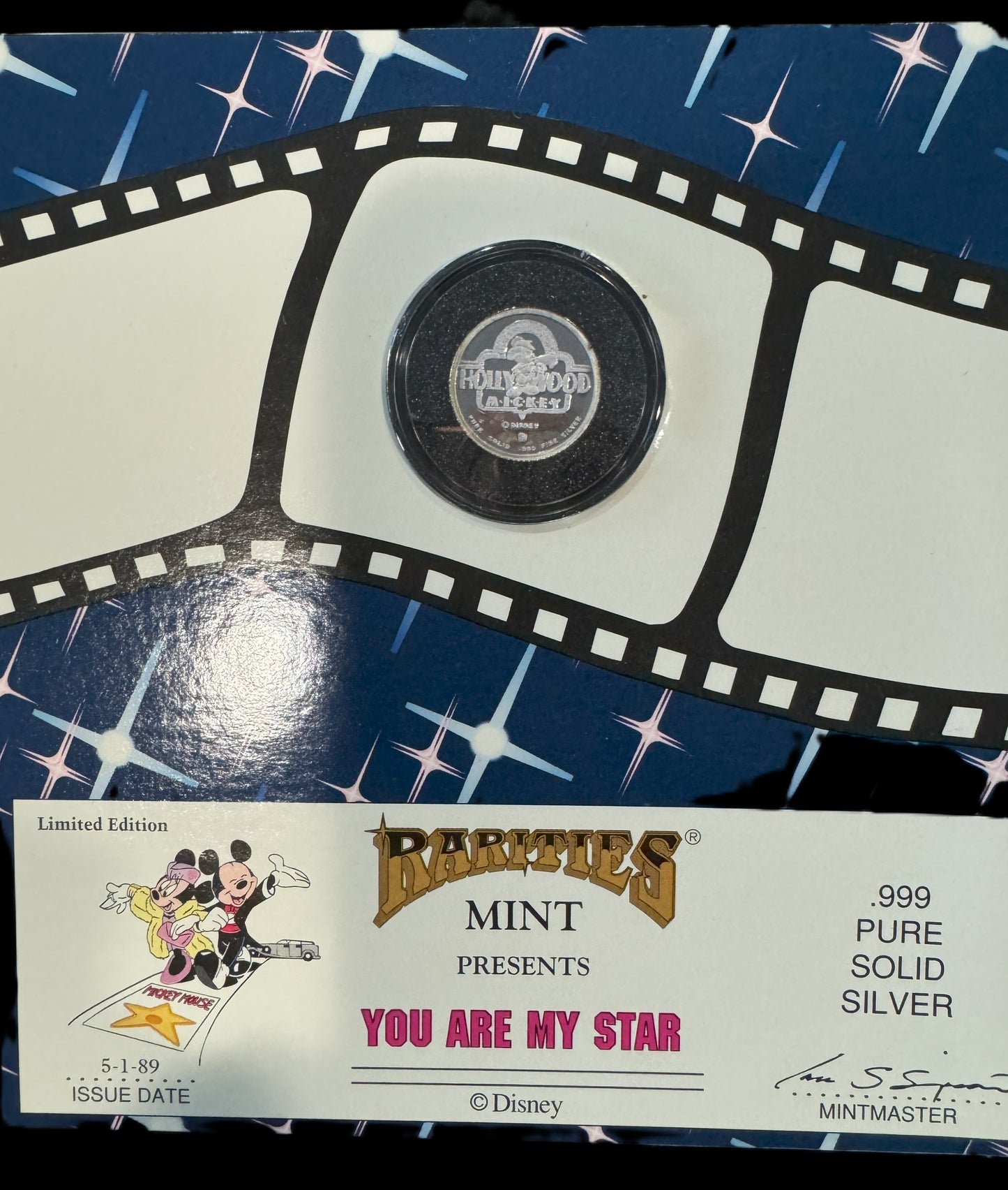 1989 Disney You Are My Star 2.83 grams .999 Silver Coin