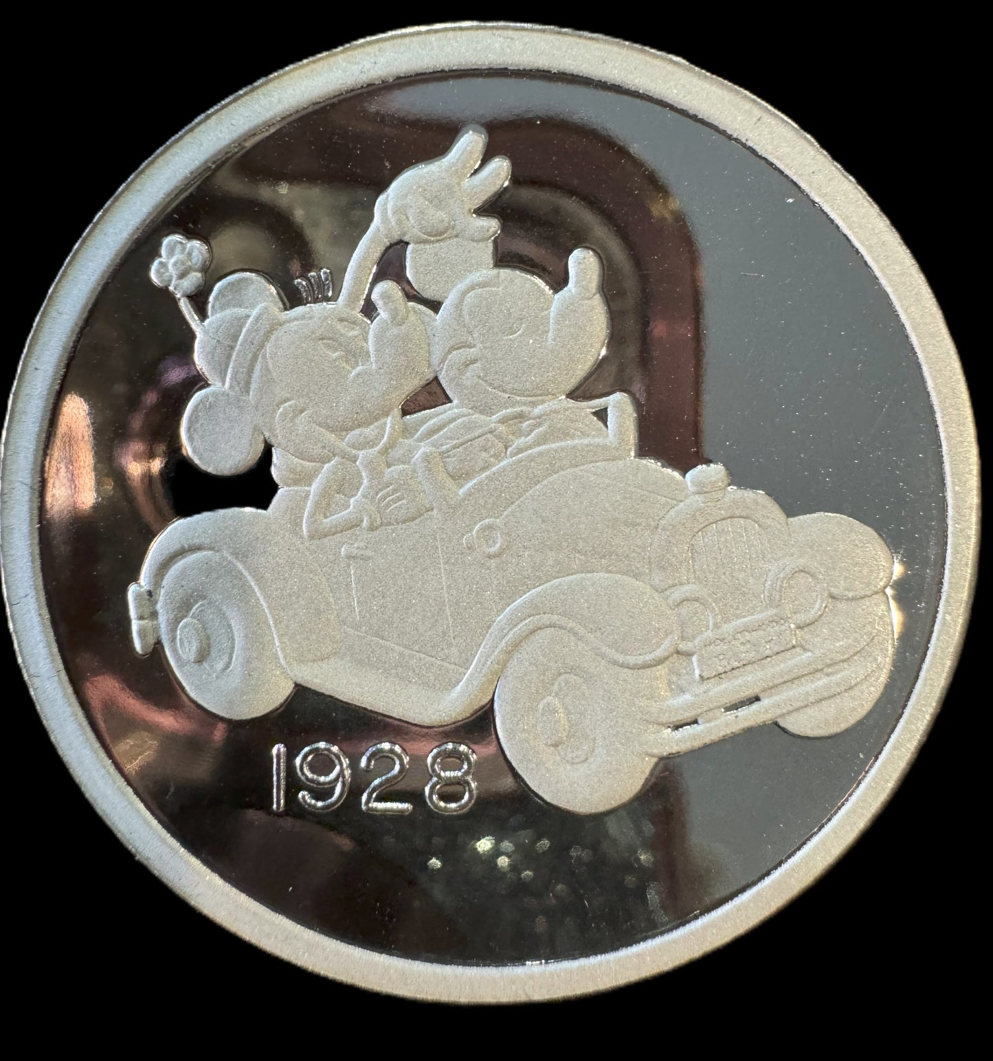 1989 Disney “Hollywood Mickey” 4pc Match COA Set 1 oz .999 Silver Coin
