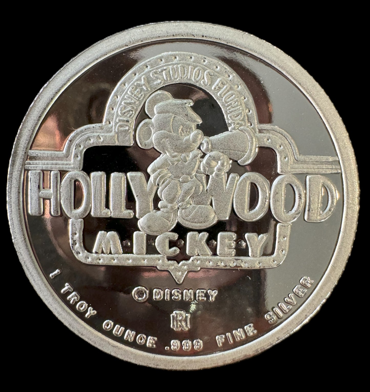 1989 Disney “Hollywood Mickey” 4pc Match COA Set 1 oz .999 Silver Coin