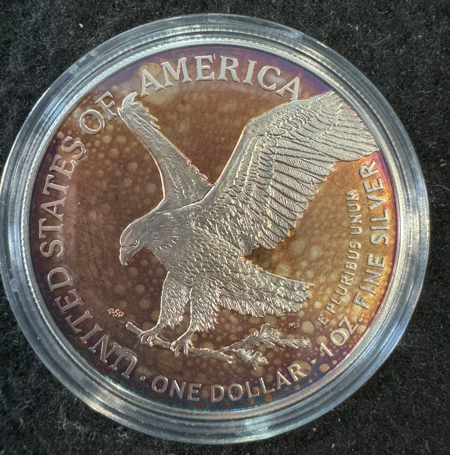 2022 American Eagle Lady Liberty Rainbow Toning 1 oz .999 Silver Coin COA #A795