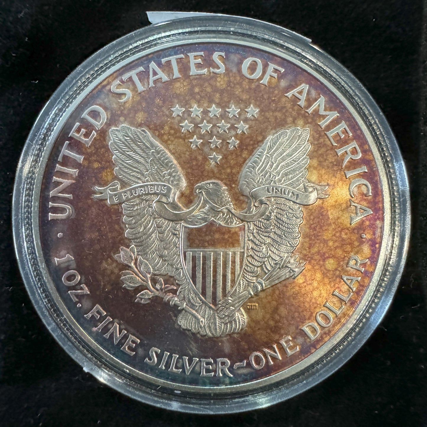 2007 American Eagle Lady Liberty Rainbow Toning 1 oz .999 Silver Coin COA #A869