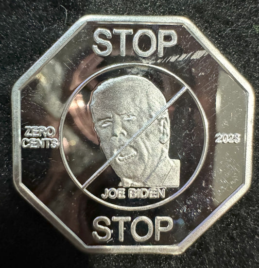 2023 Joe Biden “Stop Weaponizing” 5 Gram .999 Silver Piece