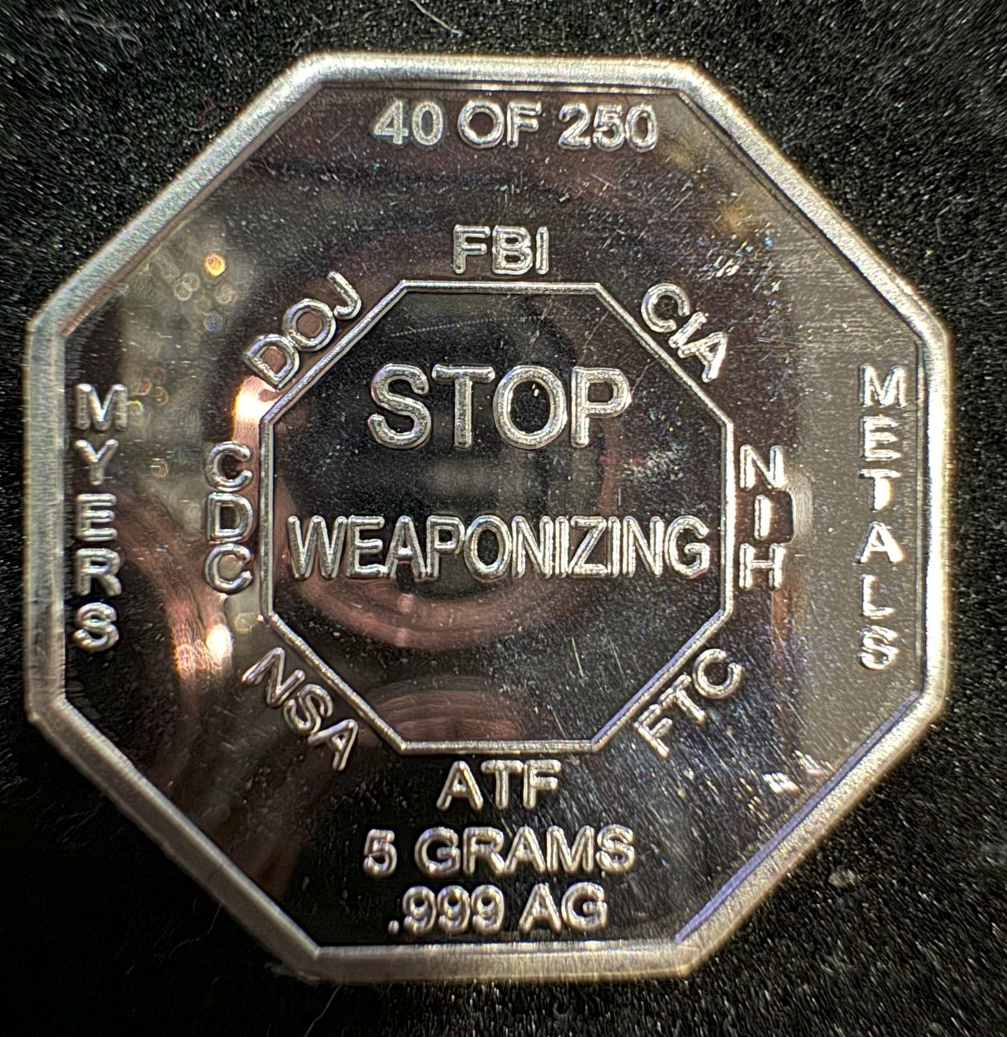 2023 Joe Biden “Stop Weaponizing” 5 Gram .999 Silver Piece